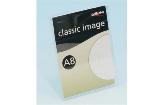 9412493  328354 Brosjyre-/menyholder A8, 1,5mm,skrå"L" 